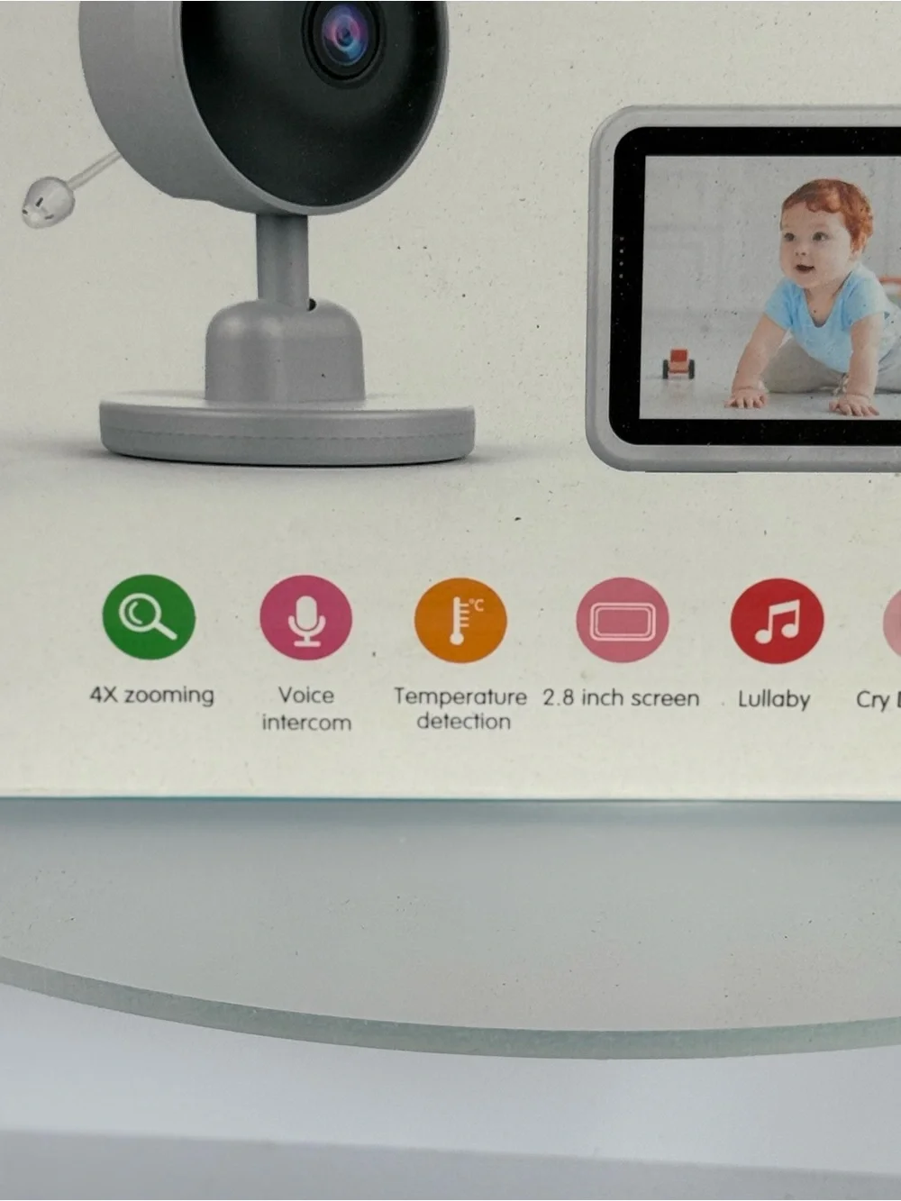 Video Baby Monitor 2.8” Screen Night Vision 2-Way Audio Temperature Zoom